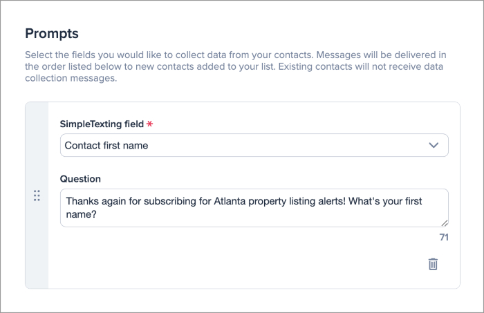 Setting up a Data Collection field