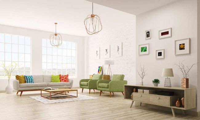 real estate photography example of living room with natural lighting