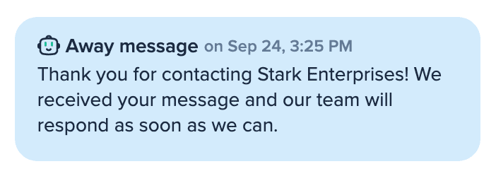 Away message example