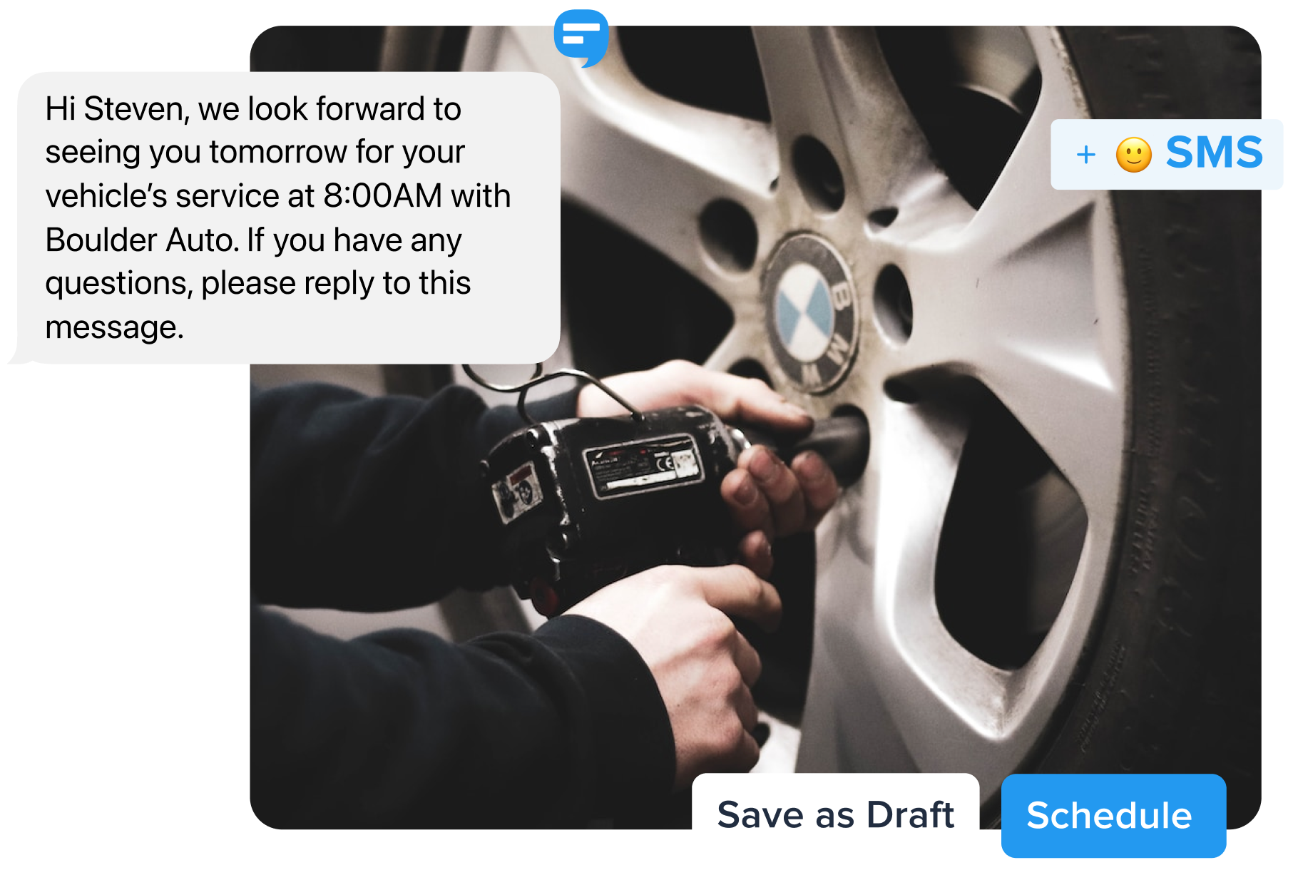 Confirm dealership appointments with text messages template