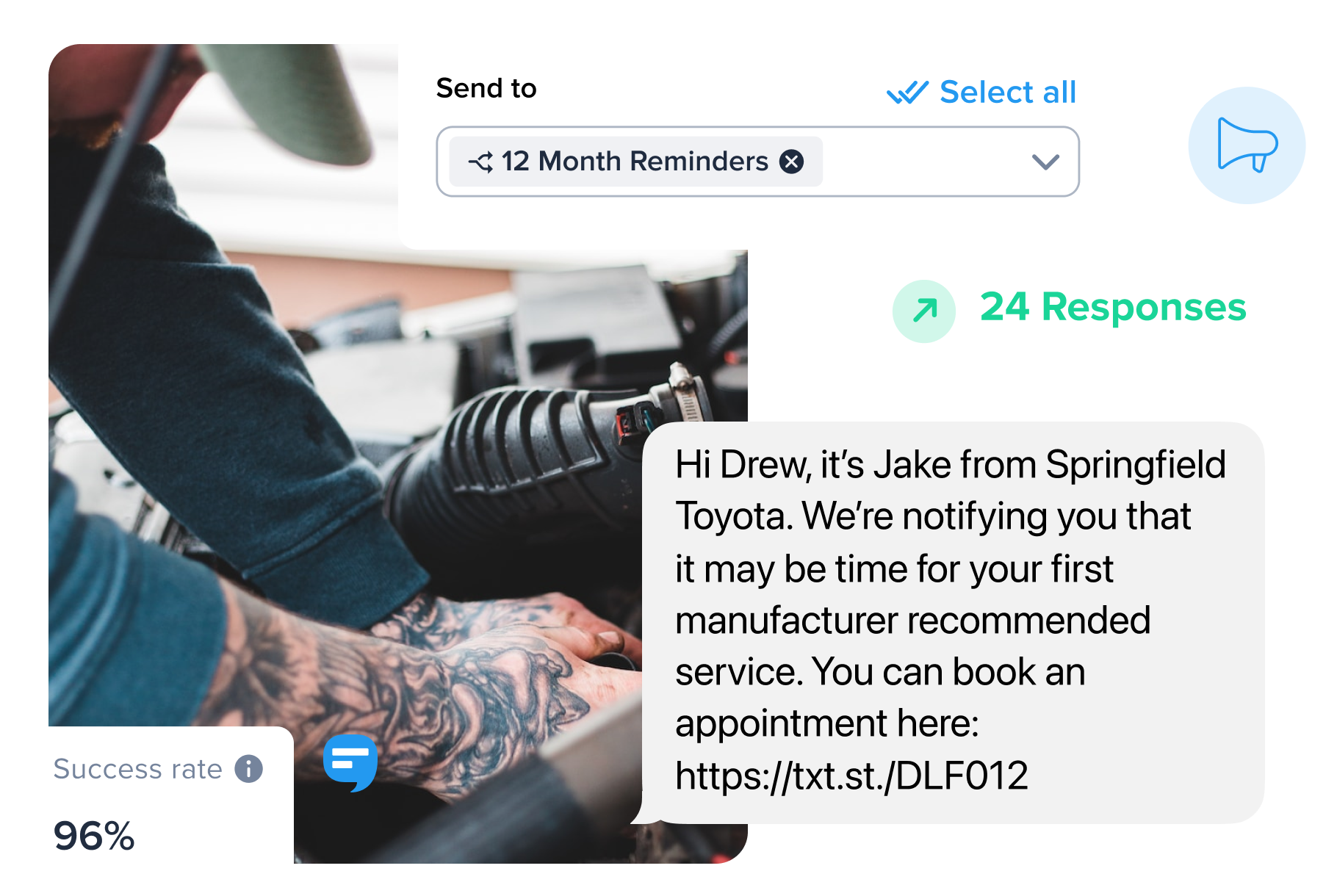 Texting dealership customers to improve sales example