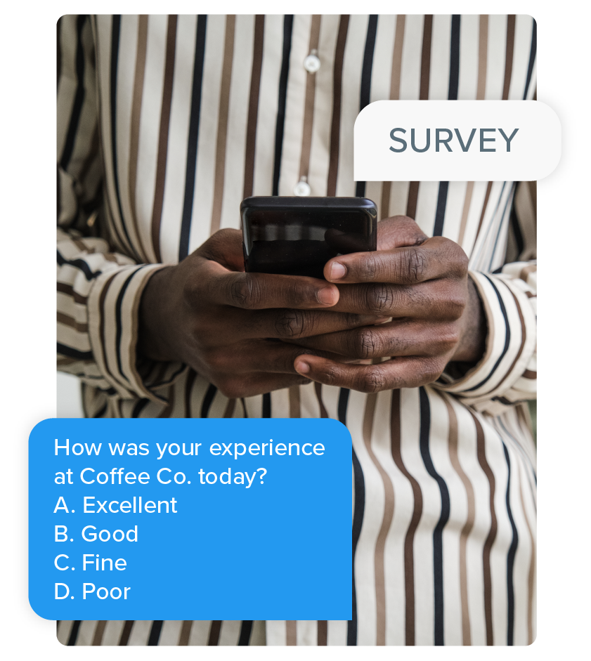 SMS Voting used as a survey for a coffee shop