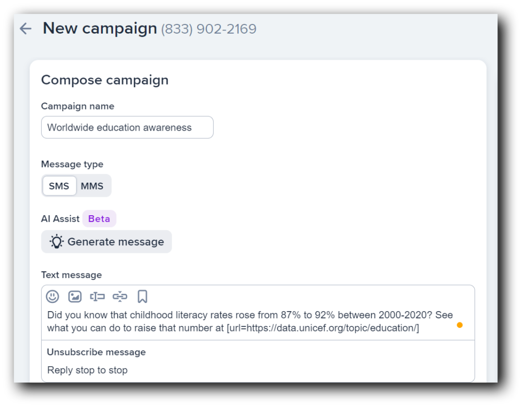 Creating an advocacy texting campaign