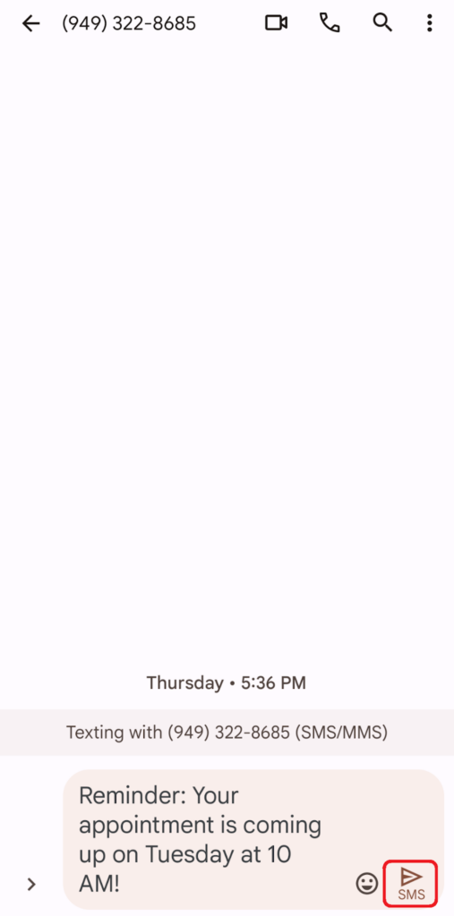 Scheduling a text on Google Messages