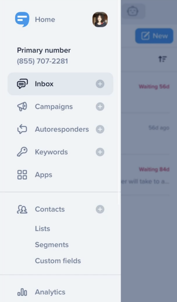 Scheduling an inbox message on SimpleTexting's mobile app