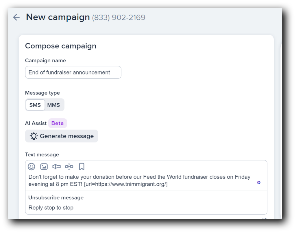 Setting up a fundraiser campaign