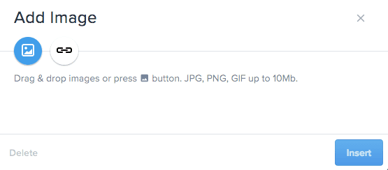 Screenshot of image attachment popup in the messaging view