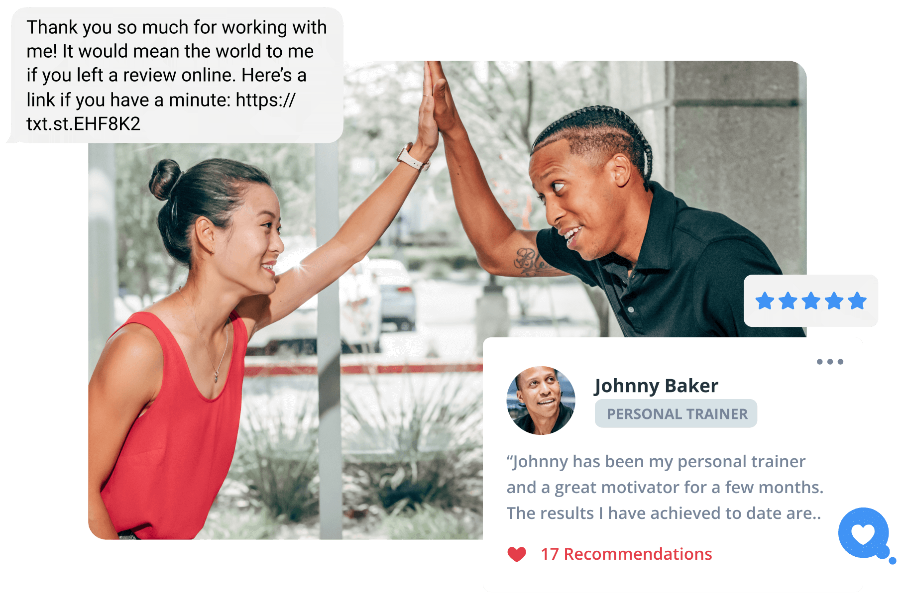 Text message template to generate more reviews for your gym and fitness center