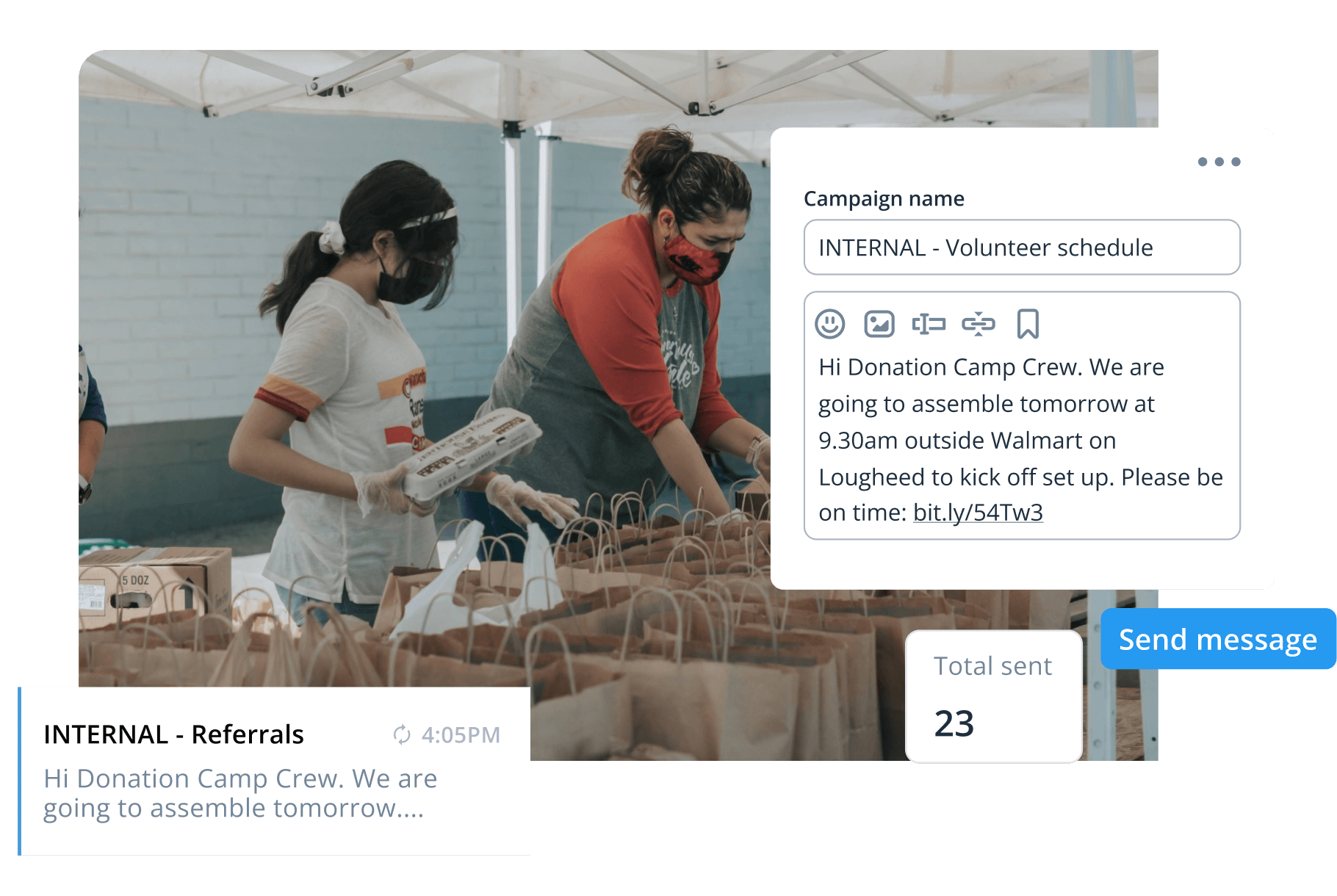 non profit text marketing tool for internal communications