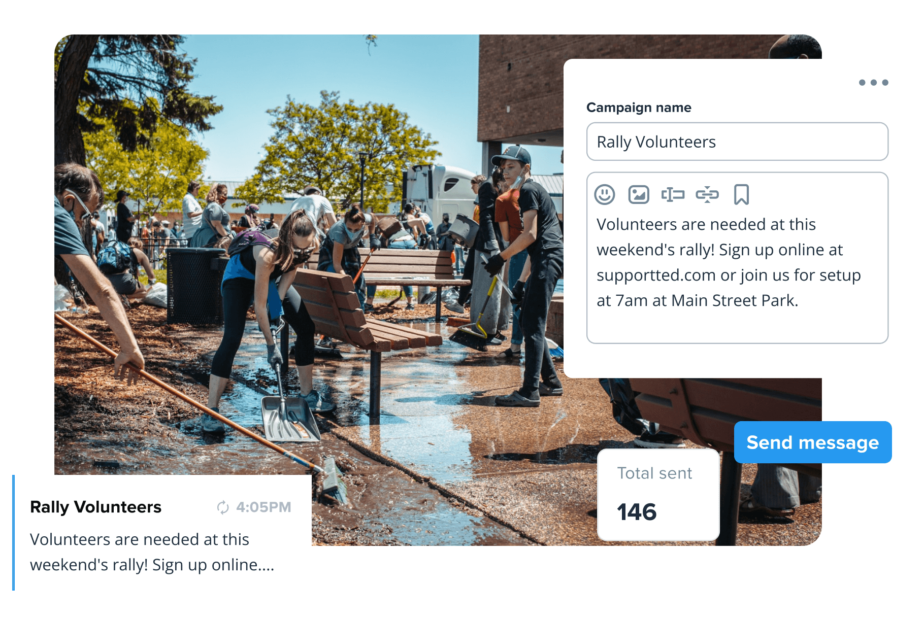 Political texting campaign to connect with community