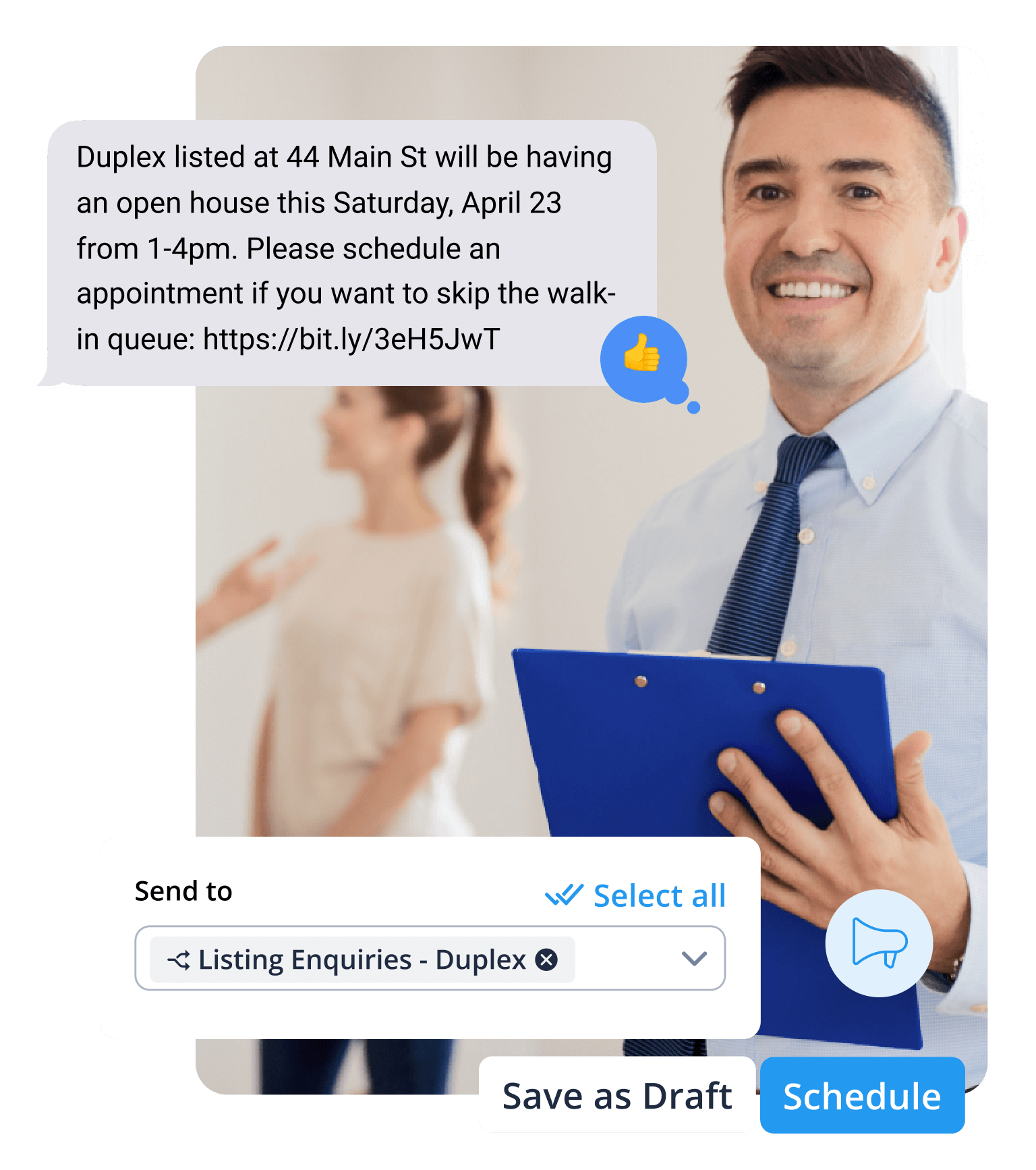 example of a text message marketing tool for real estate professionals