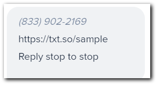What a video link looks like in a text message