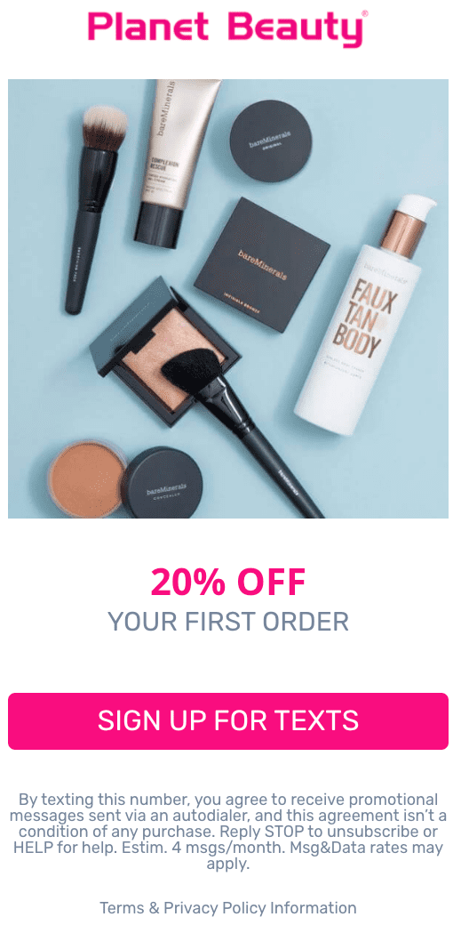 Example of Graphic Created for Online Beauty Shop