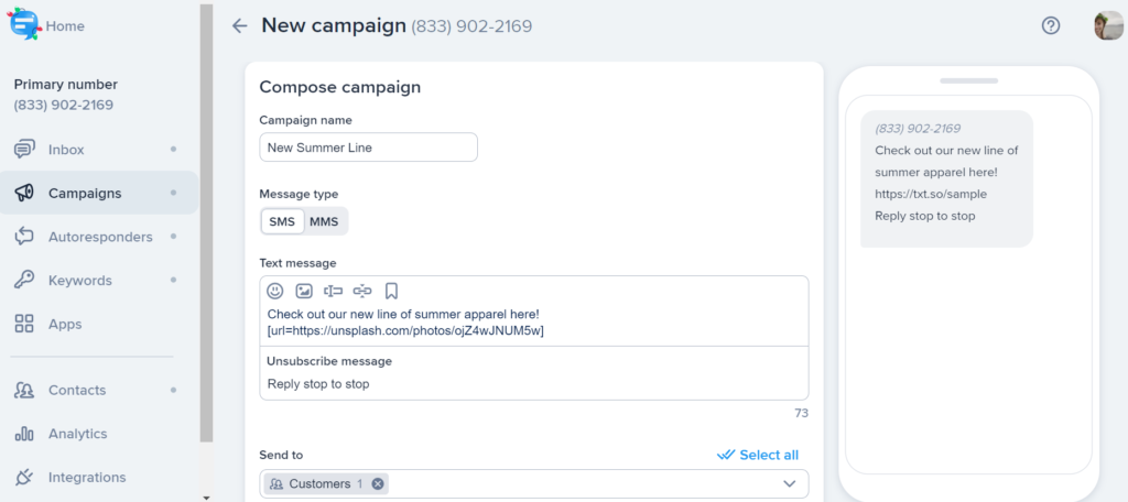 The SimpleTexting mobile messaging platform