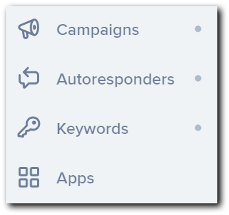 The navigation tabs in your SimpleTexting account