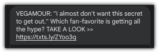 A text example from Vegamour